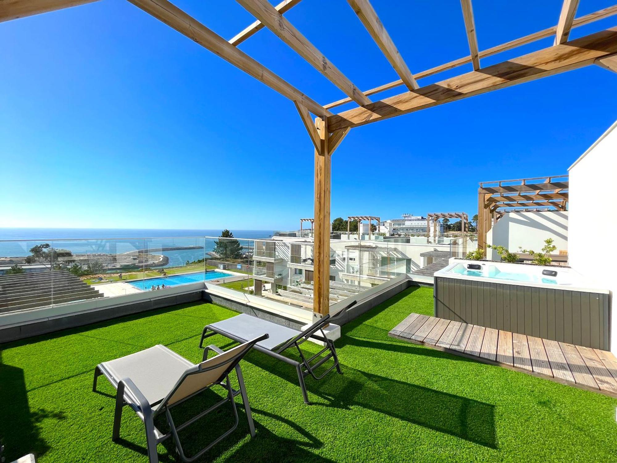 Mar A Vista - Condominium With Pool, Gym And Sea Views 나자레 객실 사진
